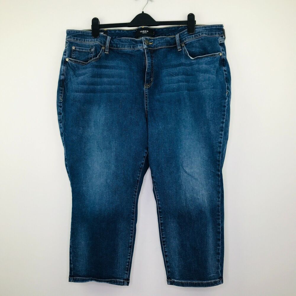 Torrid Women's 26 Jeans Blue Medium Wash Denim Curvy Skinny High Rise Cropped O